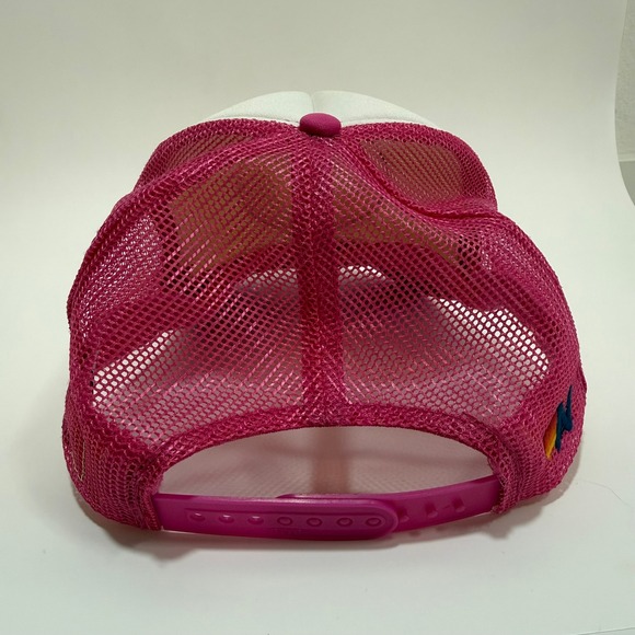 Aviator Nation Trucker Hat Pink Smiley Face Snapback Retro Surf Skate Y2K - Picture 5 of 8